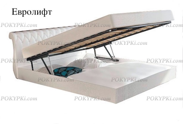 Интерьерная кровать Латона -Подъемный механизм Евролифт  (ортопедическое основание, ящик для белья)