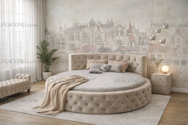 Круглая кровать Аркада с ящиком