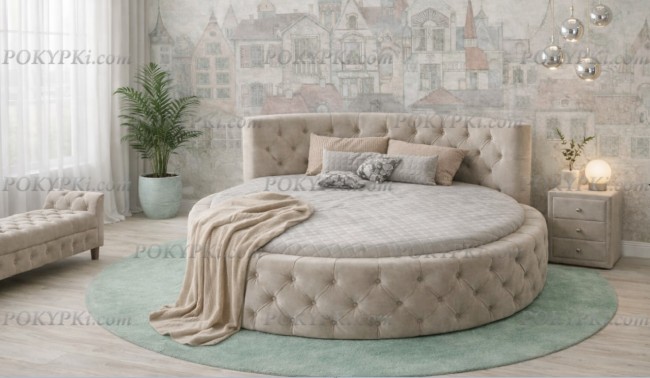 Круглая кровать Аркада с ящиком