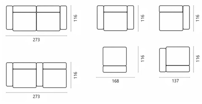 Модульный диван Фиджи 2-х секционный большой и глубокий Модульный диван Фиджи 2-х секционный большой и глубокий