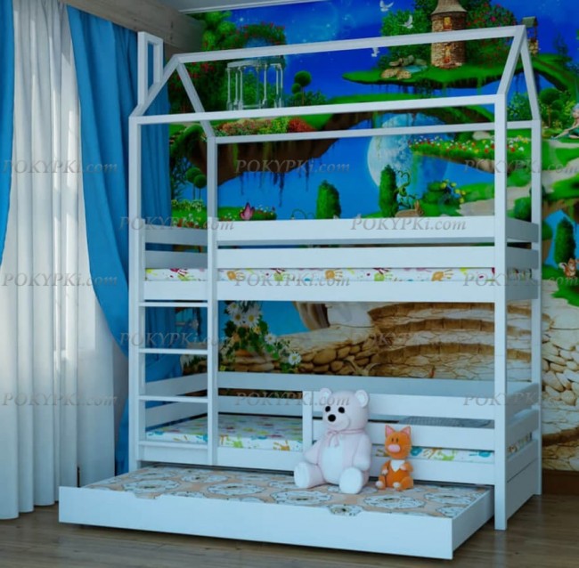 Двухъярусная кровать домик ОТЛИЧНИК