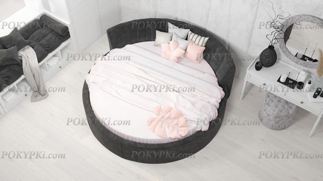 Круглая кровать Индира с матрасом