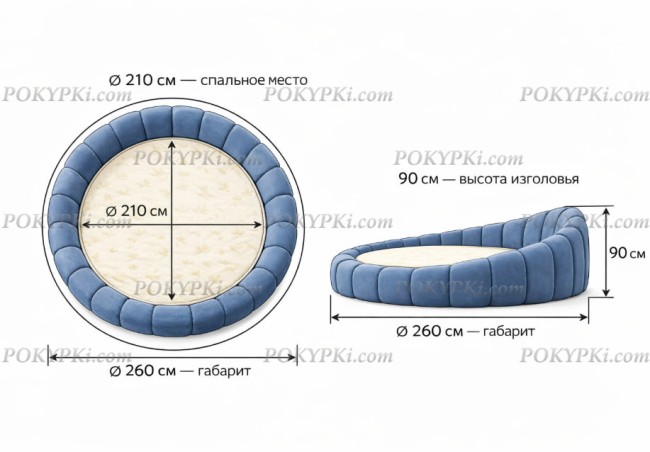 Круглая кровать Малена Круглая кровать Малена