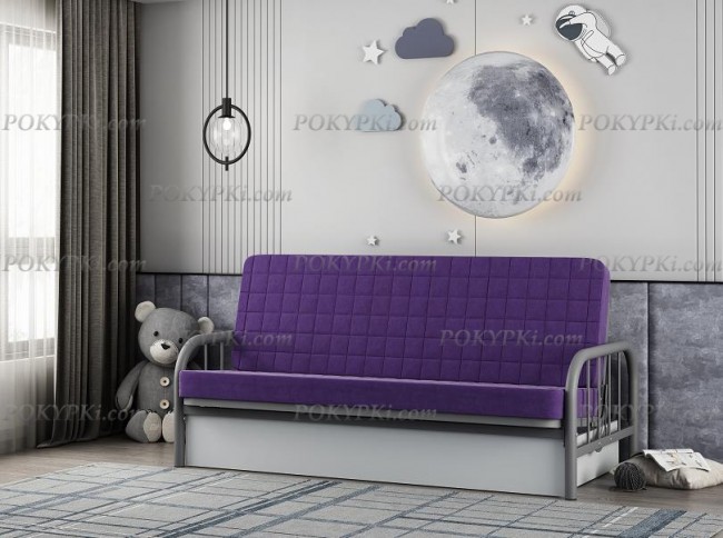 Металлическая диван- кровать Мадлен 4 со стационарным ящиком Металлическая диван- кровать Мадлен 4 со стационарным ящиком