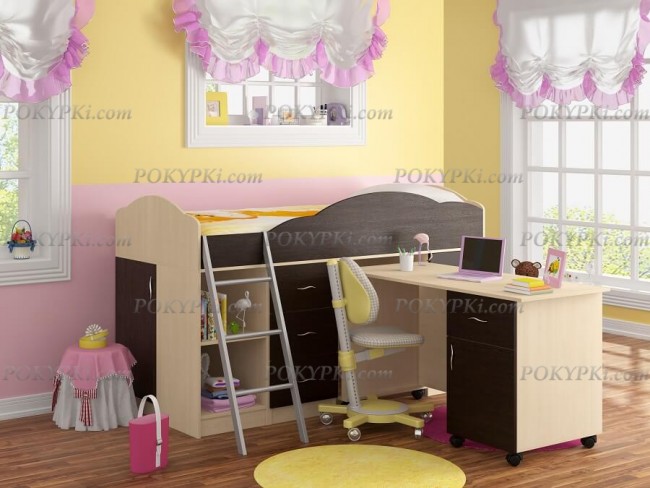 Кровать чердак с письменным столом Дюймовочка 5.2 Кровать чердак с письменным столом Дюймовочка 5.2