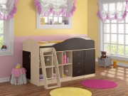 Кровать чердак со шкафом Дюймовочка 5.4