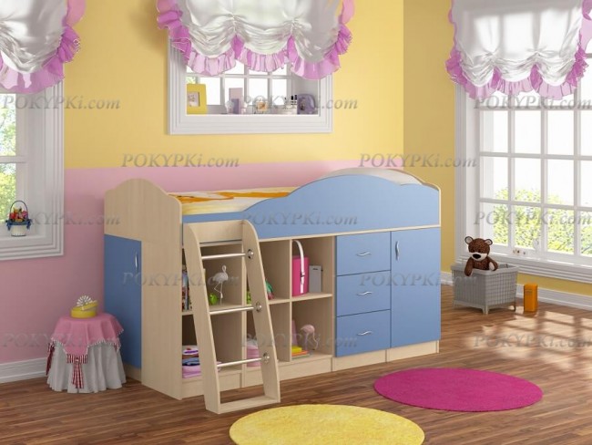 Кровать чердак со шкафом Дюймовочка 5.4 Кровать чердак со шкафом Дюймовочка 5.4