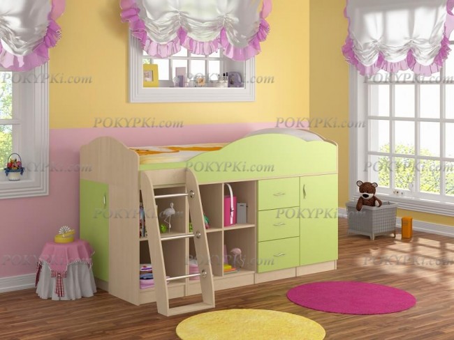 Кровать чердак со шкафом Дюймовочка 5.4 Кровать чердак со шкафом Дюймовочка 5.4