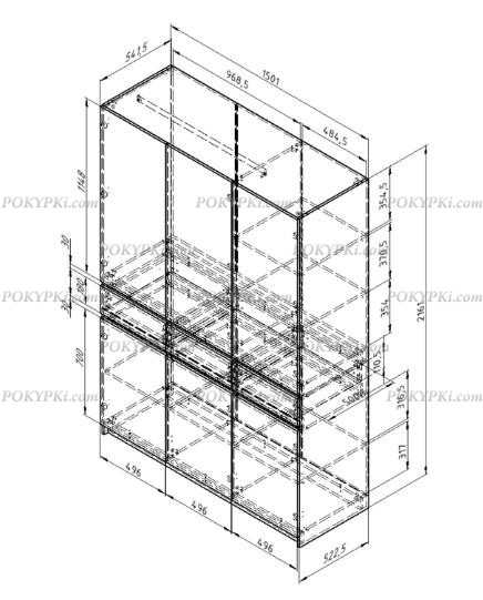 Шкаф трехдверный Дельта Next 13.04 Шкаф трехдверный Дельта Next 13.04