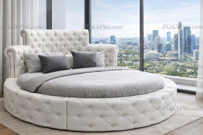 Кровать круглая Колизей в мягкой обивке Кровать круглая Колизей в мягкой обивке