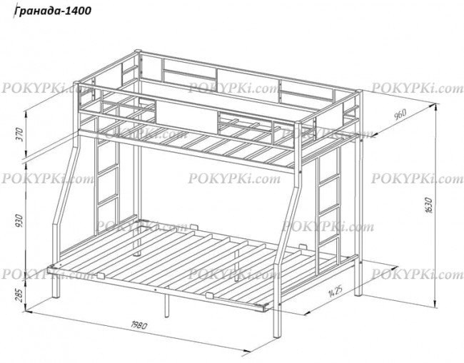 Двухъярусная кровать Гранада 140 Двухъярусная кровать Гранада 140