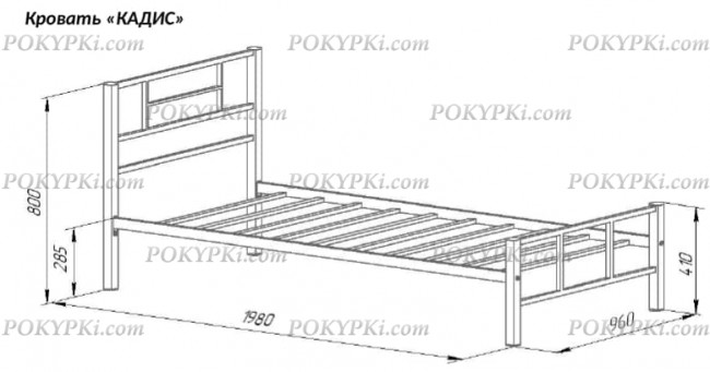 Металлическая кровать Кадис Металлическая кровать Кадис