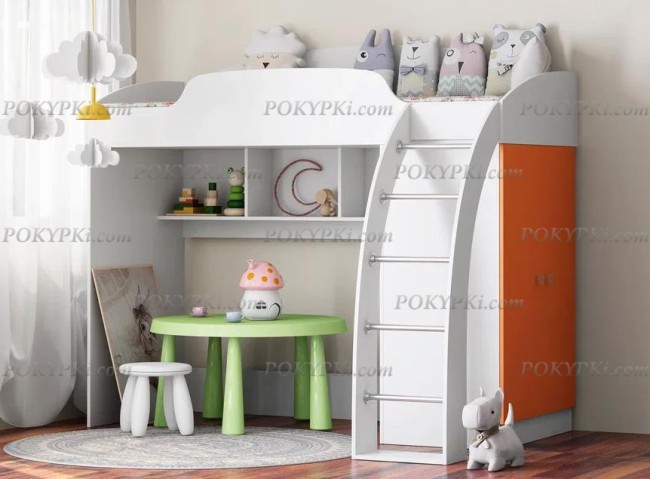 Кровать чердак со шкафом Соня 1 верхняя