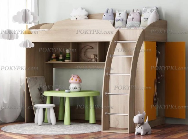 Кровать чердак со шкафом Соня 1 верхняя