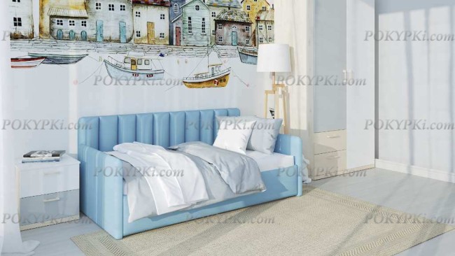 Кровать с тремя спинками Пыльная роза