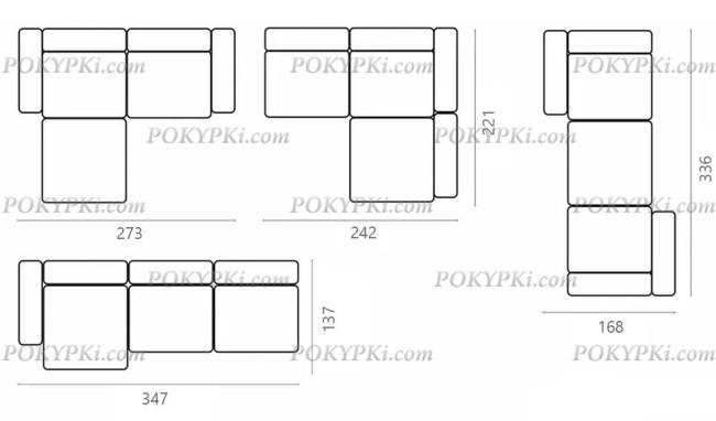 Модульный диван с оттоманкой Фиджи