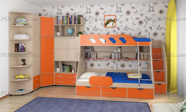 Модульная детская комната Дельта 15-дуб молочный Модульная детская комната Дельта 15-дуб молочный