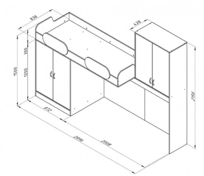 Кровать-чердак Дельта 18.04 Кровать-чердак Дельта 18.04