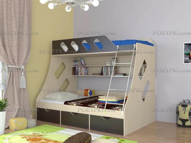 Кровать двухъярусная с бортиками Дельта 20.01 Кровать двухъярусная с бортиками Дельта 20.01