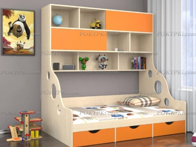 Модульная кровать Дельта 21.02 с антресолью