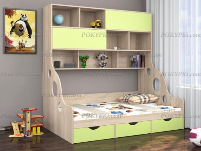 Модульная кровать Дельта 21.02 с антресолью