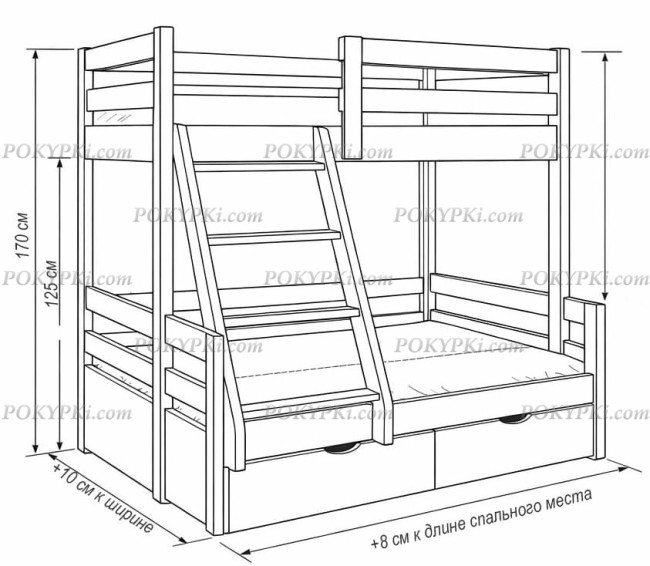 Двухъярусная кровать Спартак