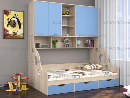 Кровать 90х190 с антресолью Дельта 21.11