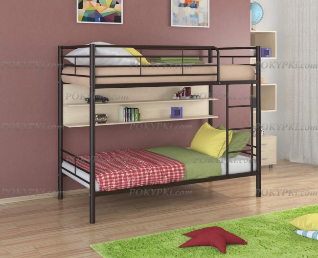 Двухъярусная кровать Севилья 3-с полкой дуб Двухъярусная кровать Севилья 3-с полкой дуб