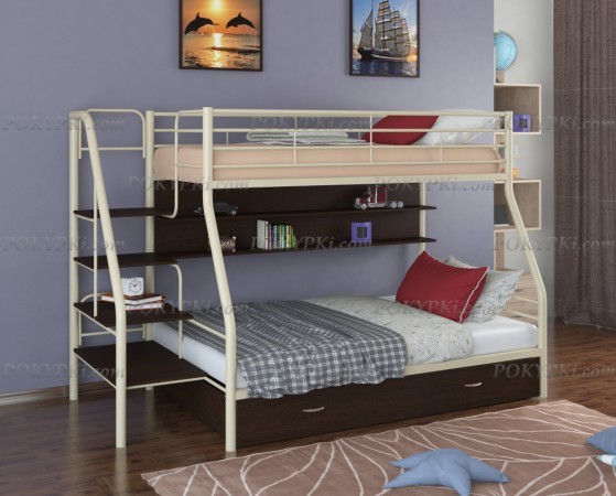Двухъярусная кровать Толедо-1-слон/венге