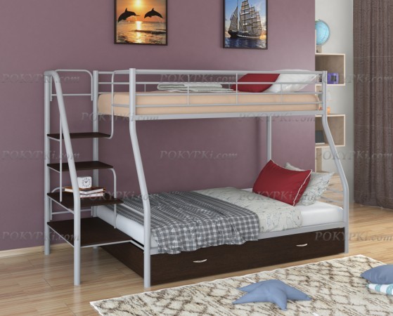 Двухъярусная кровать Толедо-1-серый/венге